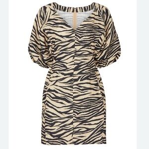 Nicholas Zebra Print Mini Dress w/ Pockets